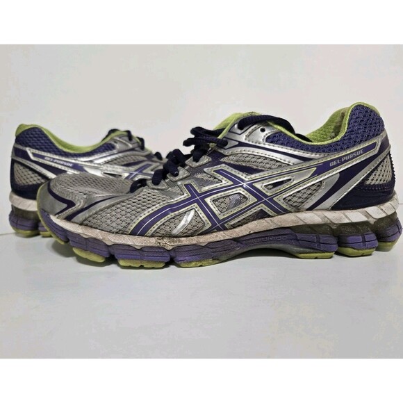 Asics Shoes Womens US Size 10 GelPursue Lighting Purple Lime Running T498N - Picture 1 of 8